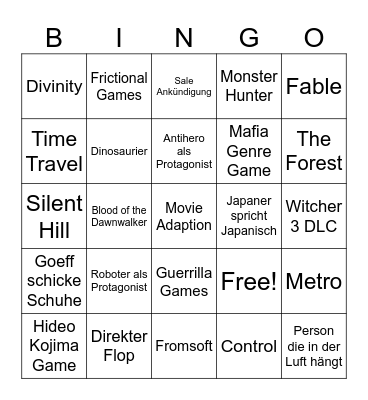 Opening Night Live Bingo Card