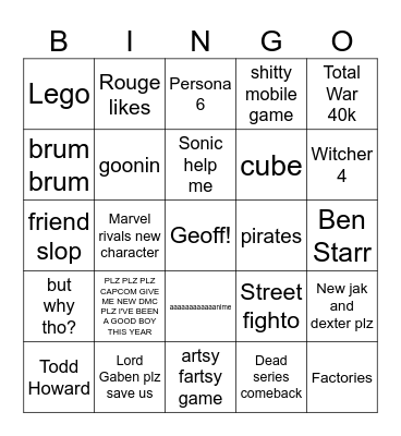 gamescom Bingo Card