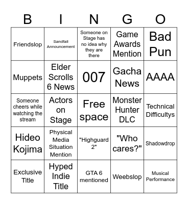 Gamescom 2026 Bingo Card