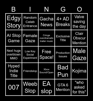 Gamescom: Opening Night Live (2026) Bingo Card