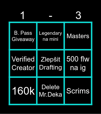 Brawl Stars Prázdniny 2026 Bingo Card