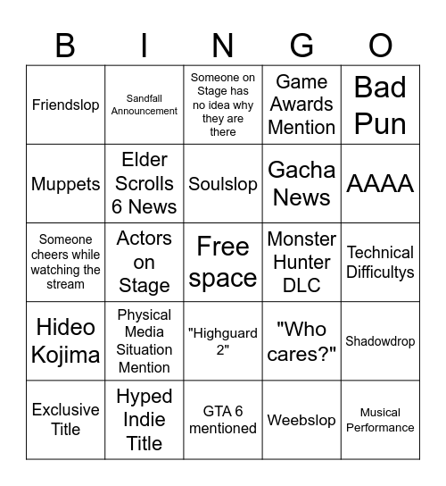 Gamescom 2026 Bingo Card