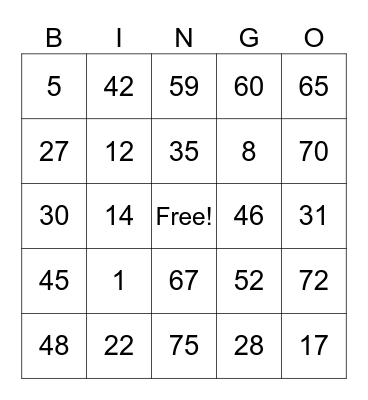 Parroquia Nuestra Señora del Carmen Bingo Card