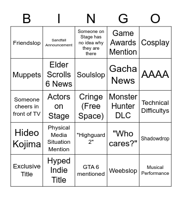 Gamescom 2026 Bingo Card