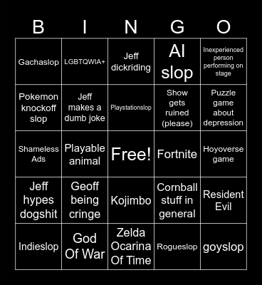 Gamescom 2026 Bingo Card