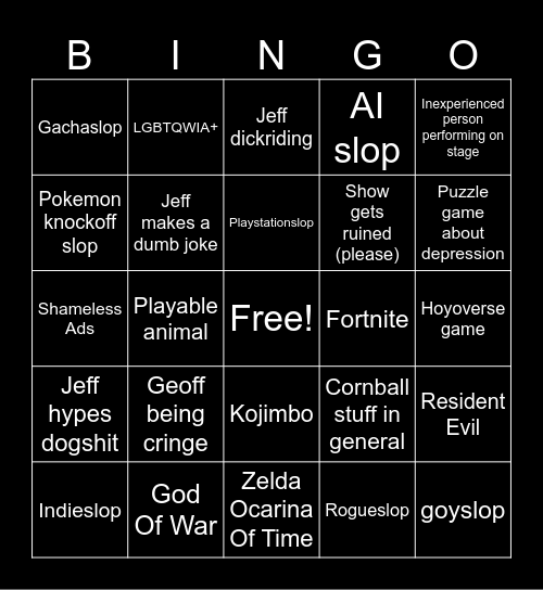 Gamescom 2026 Bingo Card