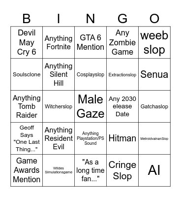 gamescom Opening Night Live 2026 Bingo Card