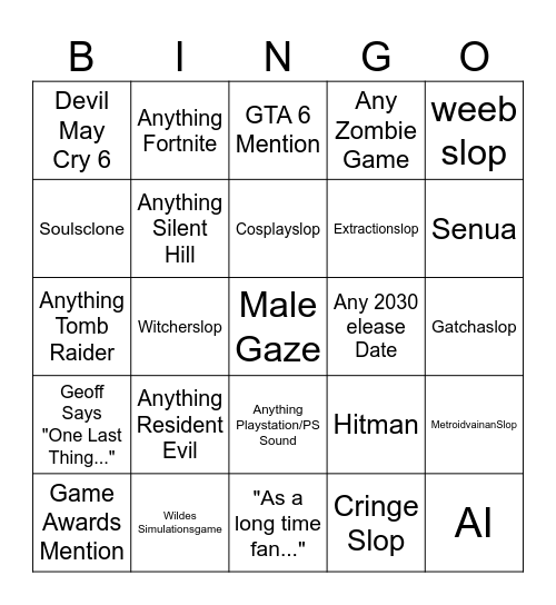 gamescom Opening Night Live 2026 Bingo Card