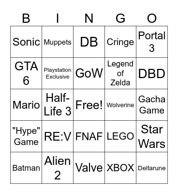 Gamescom Bingo Card