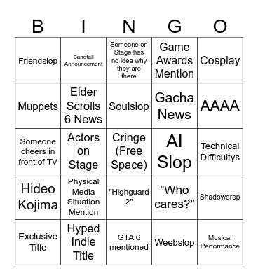 Gamescom 2026 Bingo Card