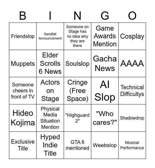 Gamescom 2026 Bingo Card