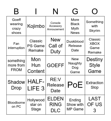ONL Bingo Card