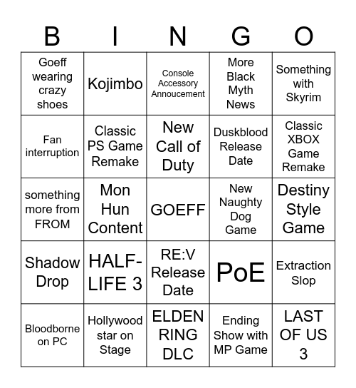 ONL Bingo Card