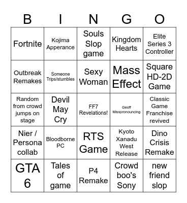 GAMESCOM BINGOBANGO Bingo Card