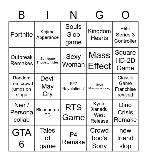 GAMESCOM BINGOBANGO Bingo Card