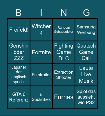 Gamescom 2026 Bingo Card