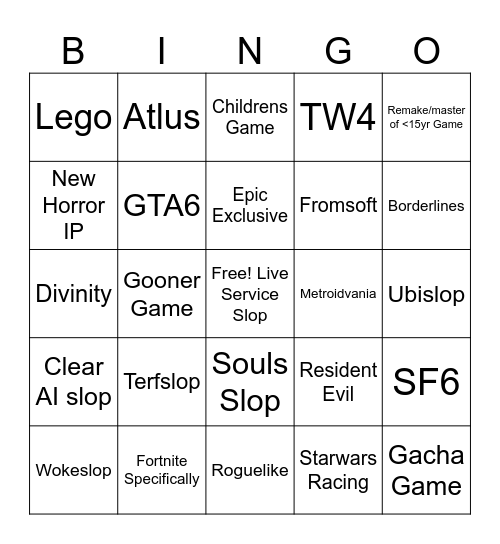 Gamescom ONL Bingo Card