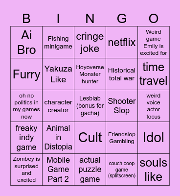 ONL Bingo Card