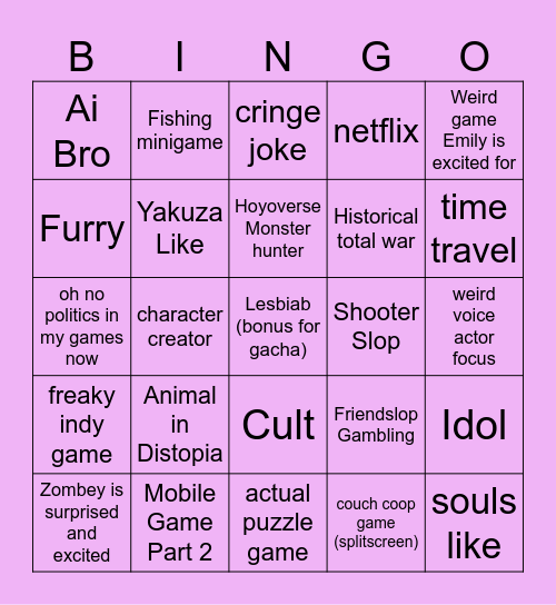 ONL Bingo Card