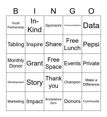 Supporter Bingo Card