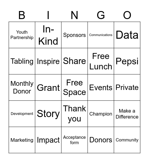 Supporter Bingo Card