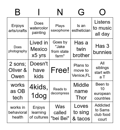 HSC Fall 2026 Bingo Card