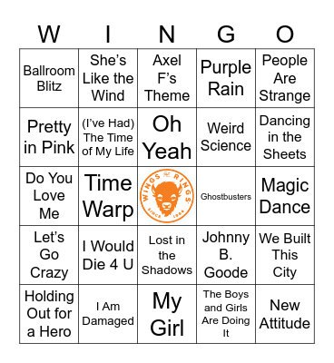 Movie Theme Wingo Bingo Card