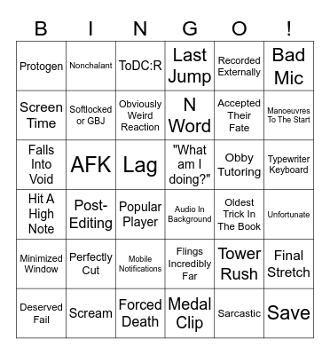 JToHMadeEasy Bingo Card
