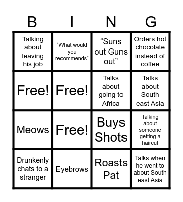 Ashton's Stagdo Bingo Card