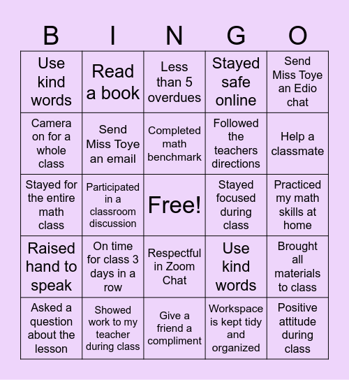 Coral Crew Quest Bingo Card