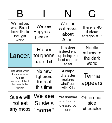 Chapter 4 Ingame Bingo Card