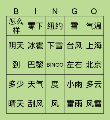 BINGO NIVEL 7, 10-13 AÑOS Bingo Card