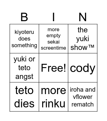 UIAAVS S2 E5 Bingo Card
