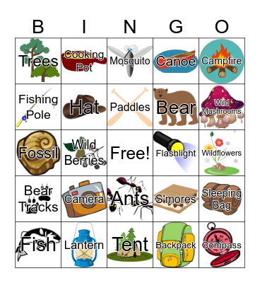 Camping Bingo Card