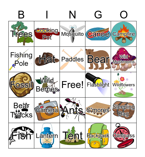 Camping Bingo Card