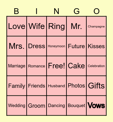 Kaity Andrey's Bridal Shower! Bingo Card