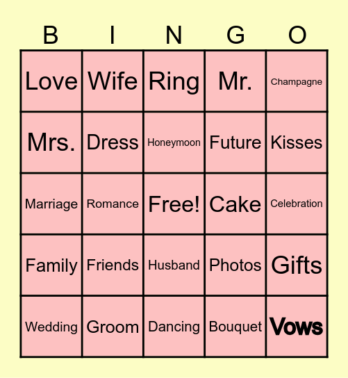 Kaity Andrey's Bridal Shower! Bingo Card