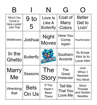 We Love Dolly Parton Bingo Card