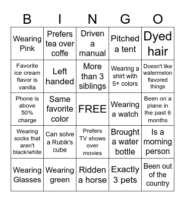 Church bingo Card