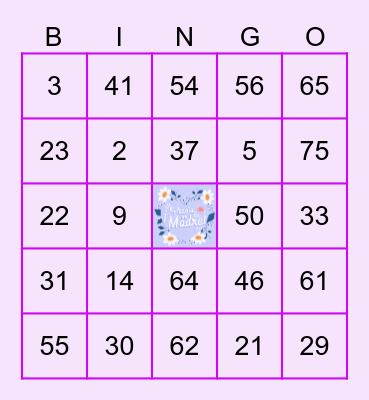 DIA DE LA MADRES -ASERRI Bingo Card