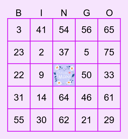 DIA DE LA MADRES -ASERRI Bingo Card