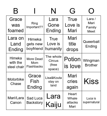 GG Lara Bingo Card