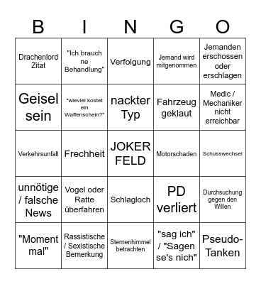 UI BINGO Card