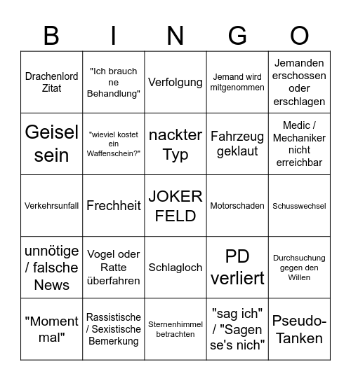 UI BINGO Card