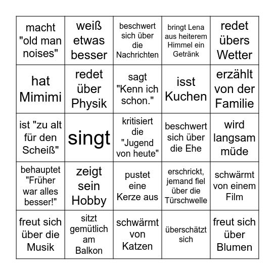 Jojo ... Bingo Card