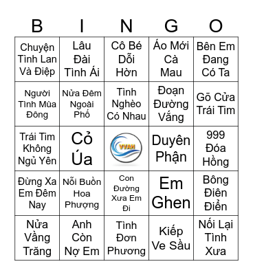 Bingo Nhạc Việt Bingo Card
