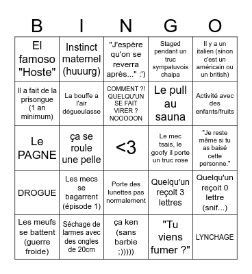 Badly in love Bingo Card