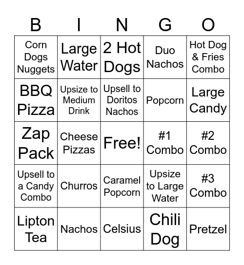 Regal 2026 Bingo Card