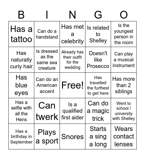 Find someone who Bingo Card