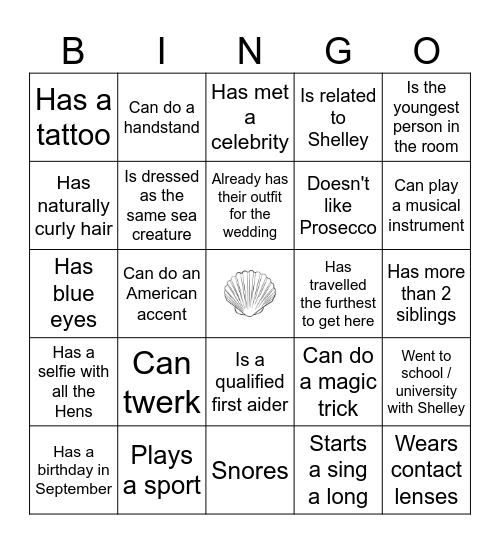 Mingle Bingo Card